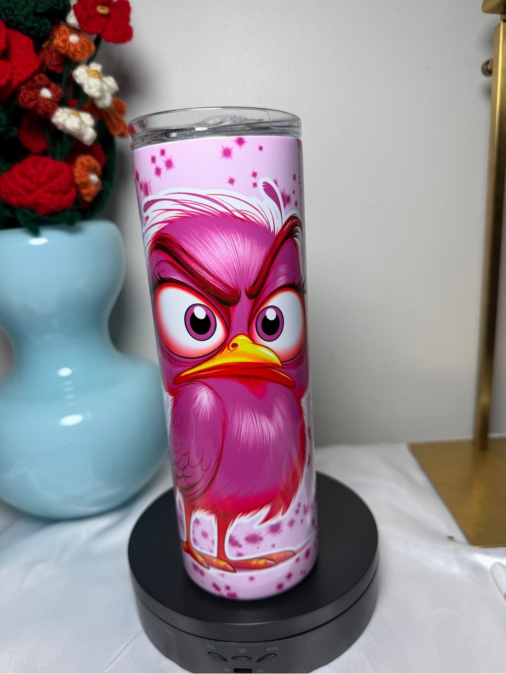 Pink sarcastic Bird Stainless Steel Travel Tumbler